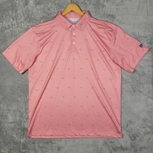 Bald Head Blues Shirt Mens XL Polo Umbrella All Over Print AOP Golf Poly Spandex